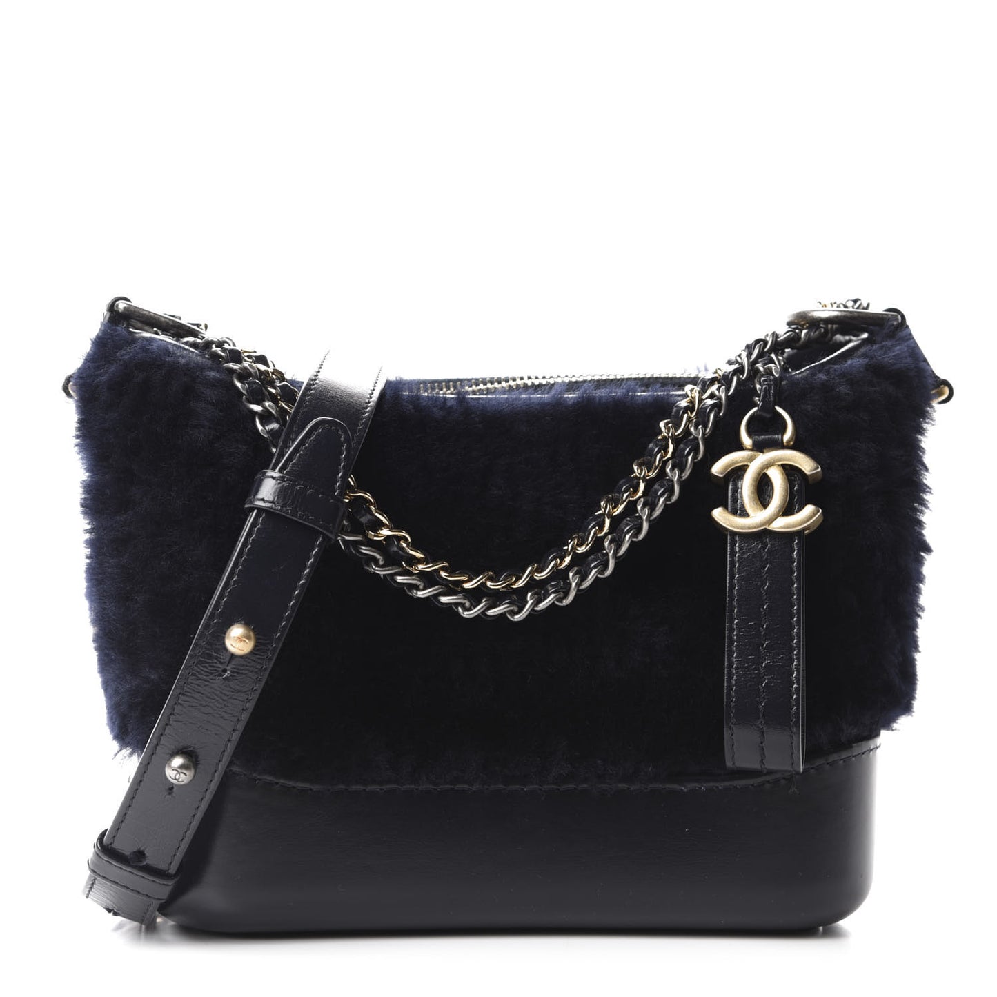 Shearling Small Gabrielle Hobo Navy