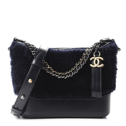 Chanel Shearling Small Gabrielle Hobo Navy 1 of 10