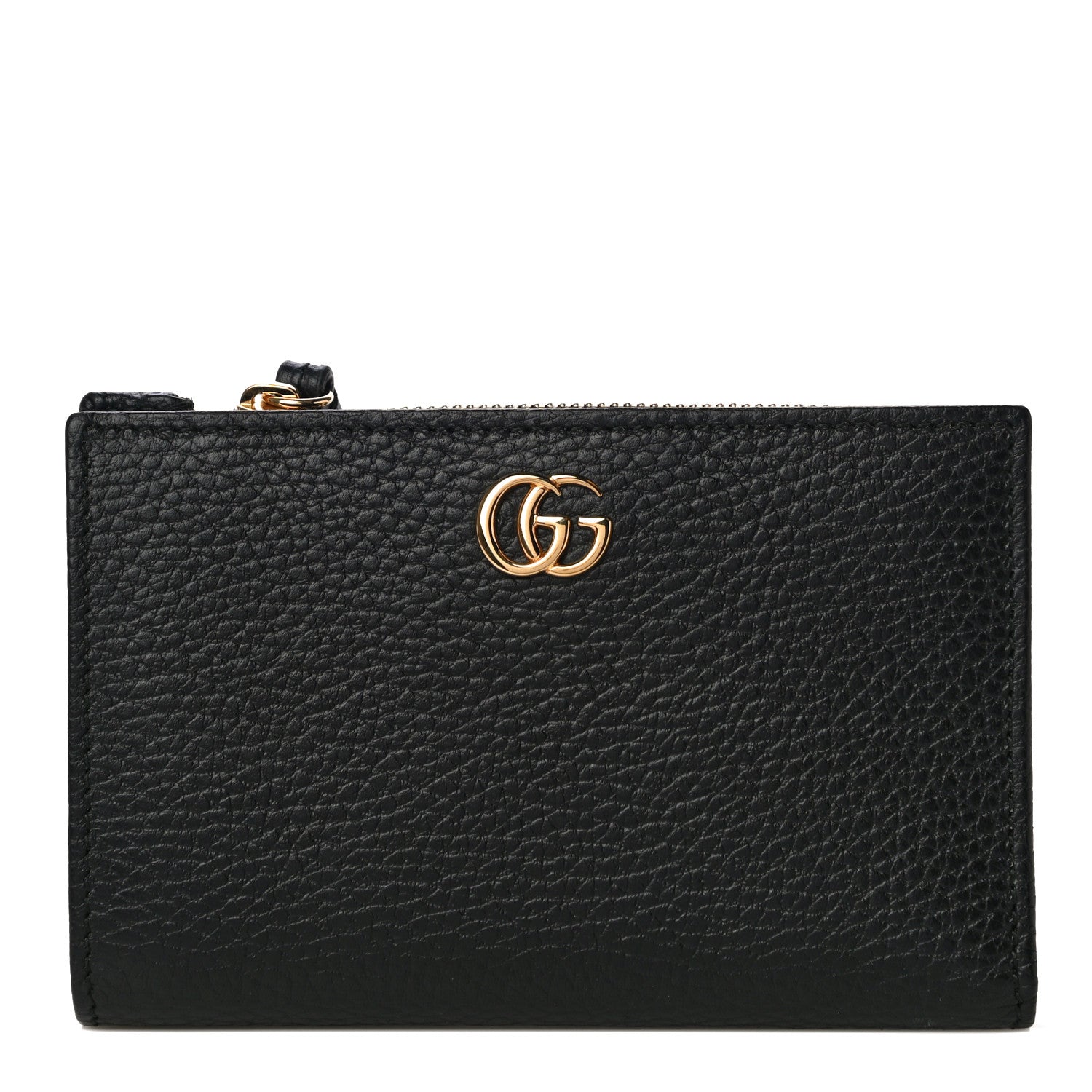 Gucci Dollar Calfskin GG Marmont Zipped Wallet Black 1 of 11