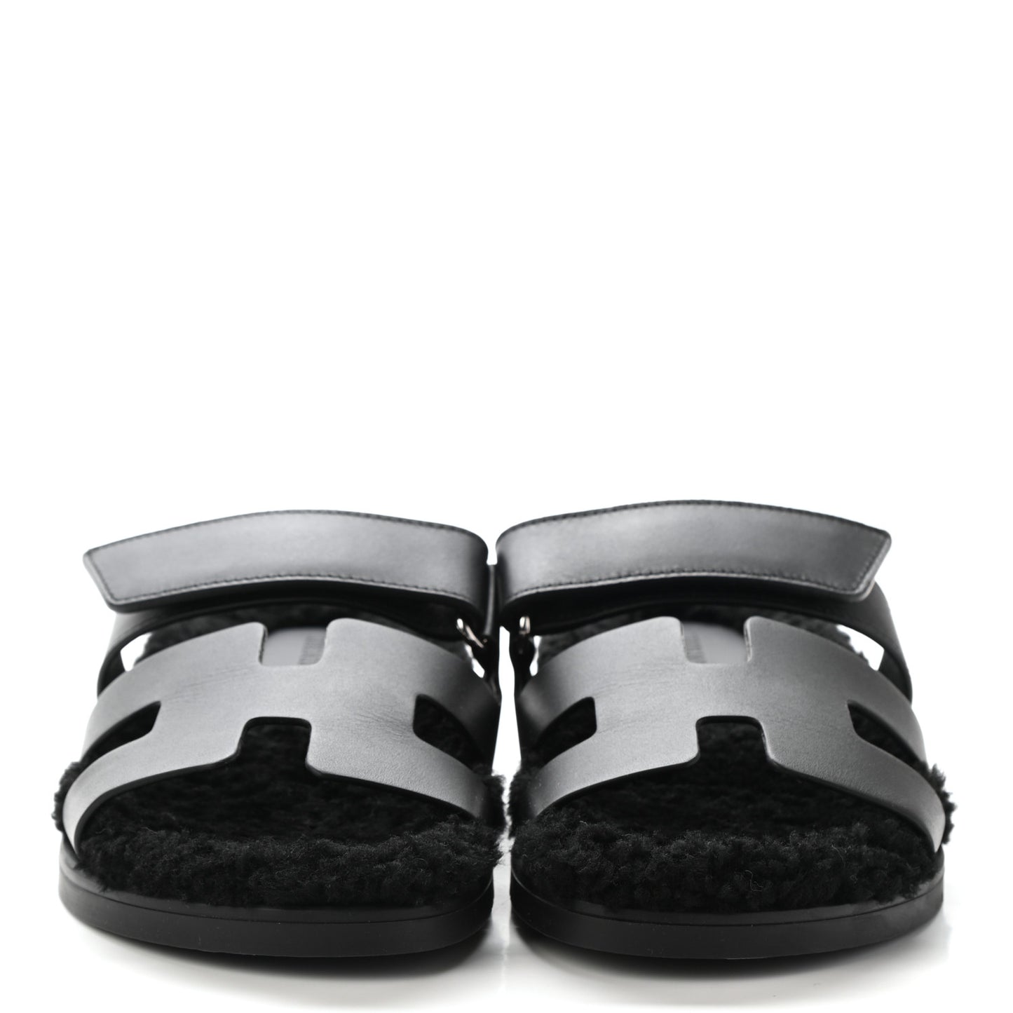 Calfskin Woolskin Womens Chypre Sandals 37 Black