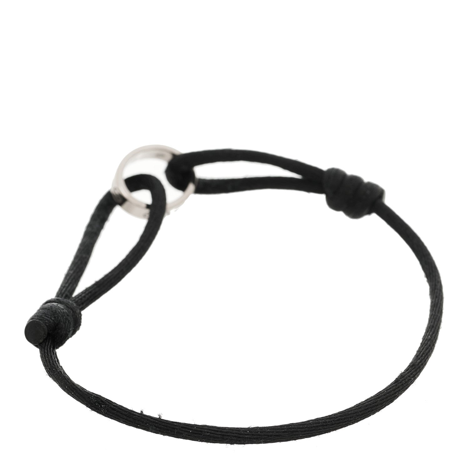 Cartier 18K White Gold Charity LOVE Adjustable Cord Bracelet Black 2 of 5