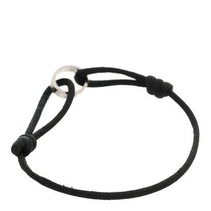 Cartier 18K White Gold Charity LOVE Adjustable Cord Bracelet Black 2 of 5