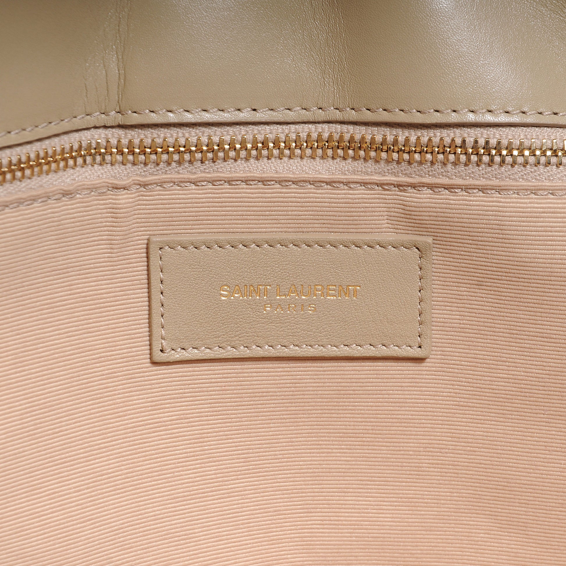 Saint Laurent Lambskin Matelasse Chevron Monogram Cassandre Shopper Beige 6 of 8