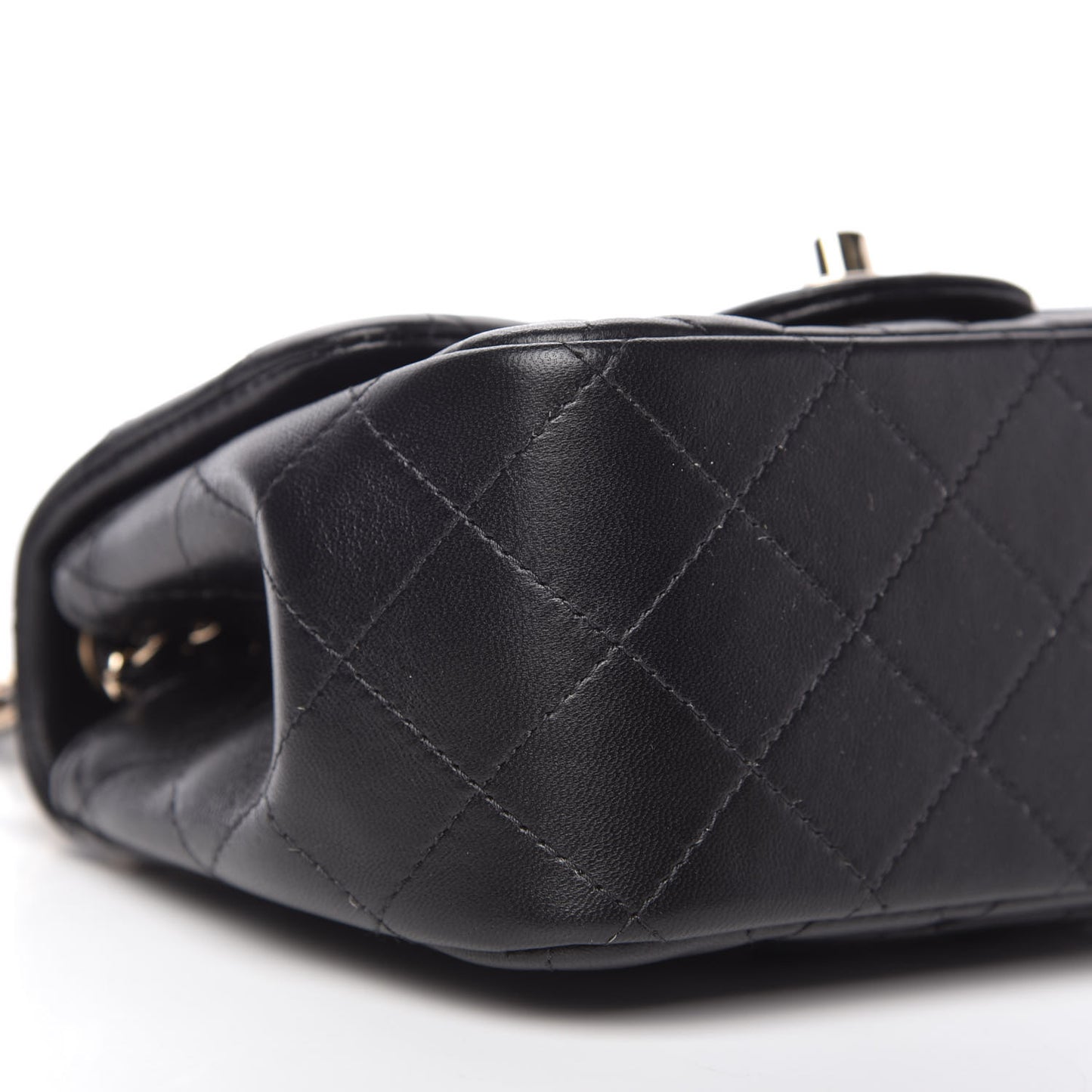Lambskin Quilted Mini Square Flap Black