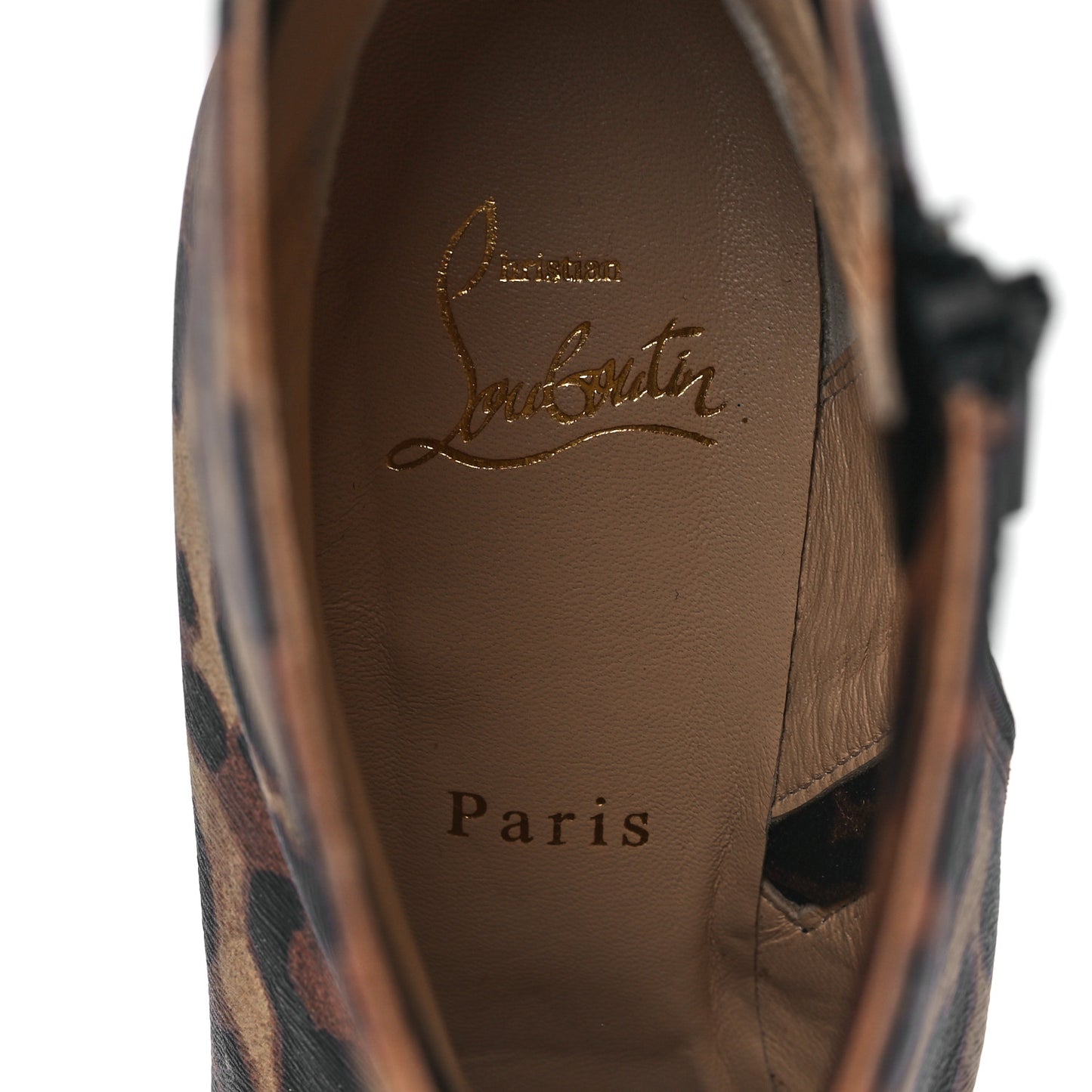 Calfskin Leopard Print Bianca 120 Ankle Boots 39.5 Brown
