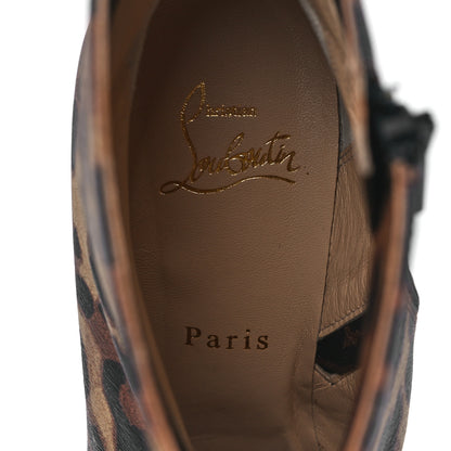 Christian Louboutin Calfskin Leopard Print Bianca 120 Ankle Boots 39.5 Brown 7 of 8