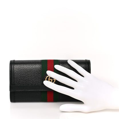 Gucci Calfskin Web Ophidia Continental Wallet Black 2 of 7