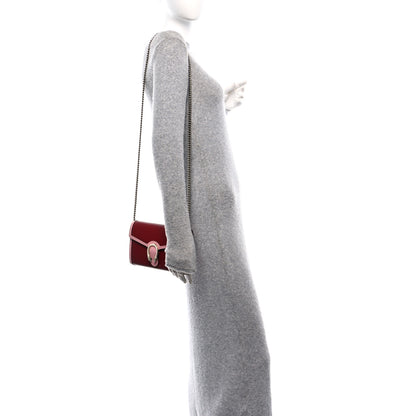 Gucci Azalea Calfskin Enamel Mini Dionysus Chain Wallet New Cherry Red Wild Rose Off White 2 of 11
