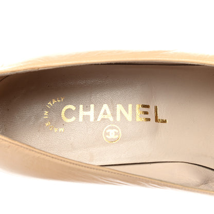 Chanel Lambskin Cap Toe CC Pumps 39 Beige Black 7 of 8