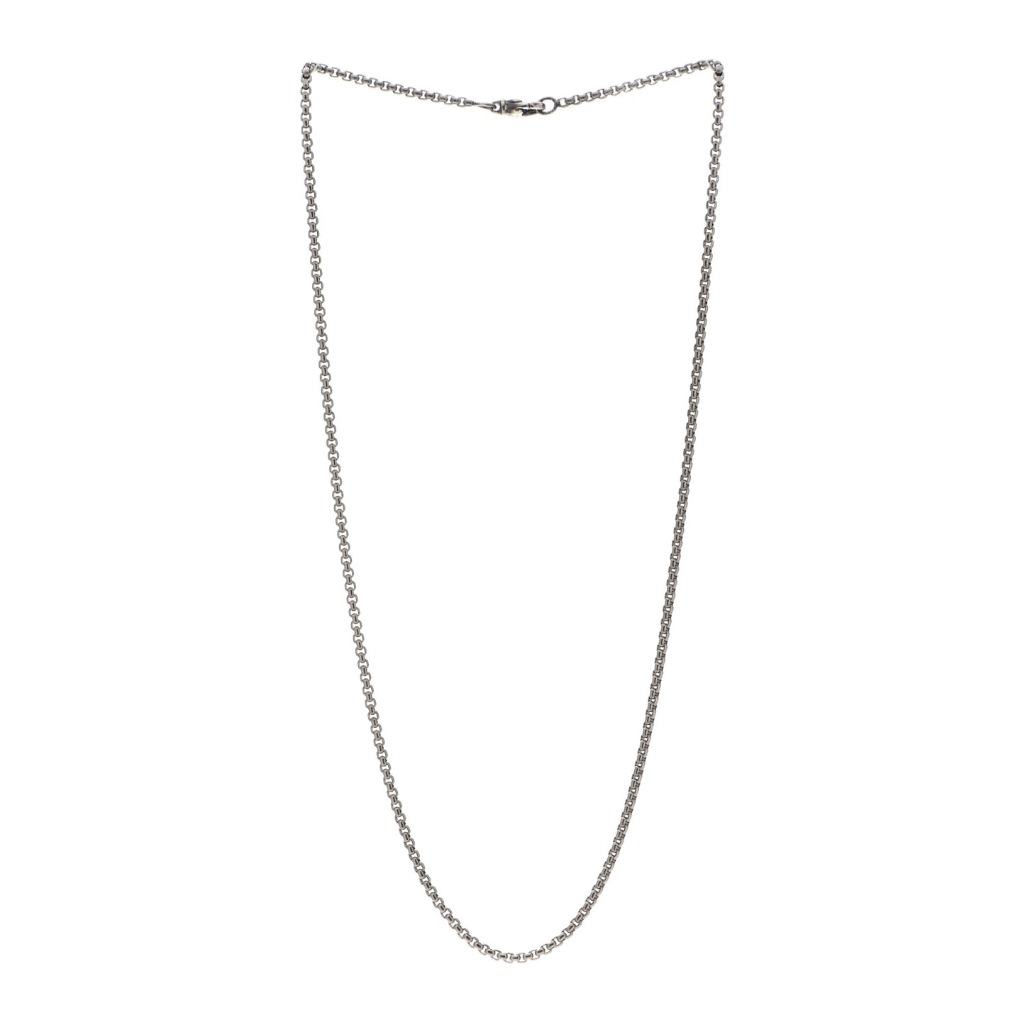 Titanium Sterling Silver 2.7mm Medium Box Chain Necklace 22"