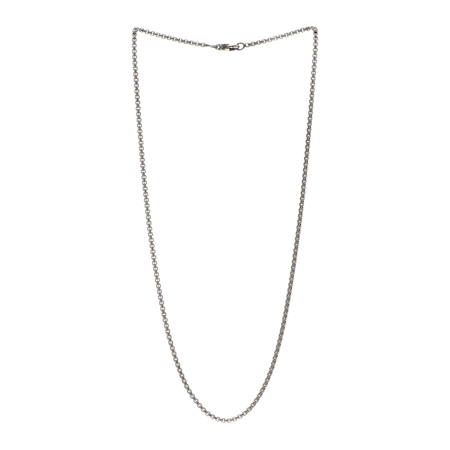 David Yurman Titanium Sterling Silver 2.7mm Medium Box Chain Necklace 22" 3 of 4