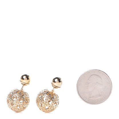 Christian Dior Cannage Mise En Dior Tribal Earrings Gold 2 of 5