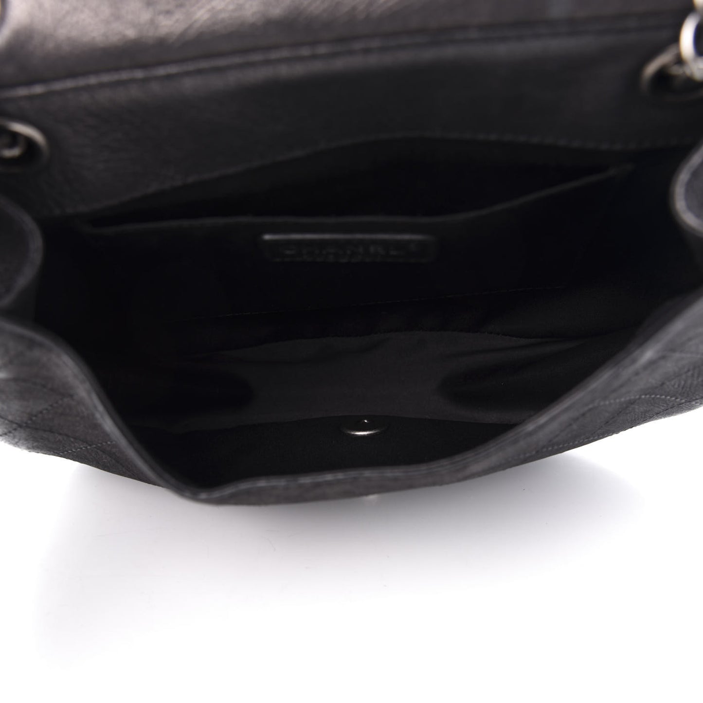 Calfskin Coco Twin Large Flap Black