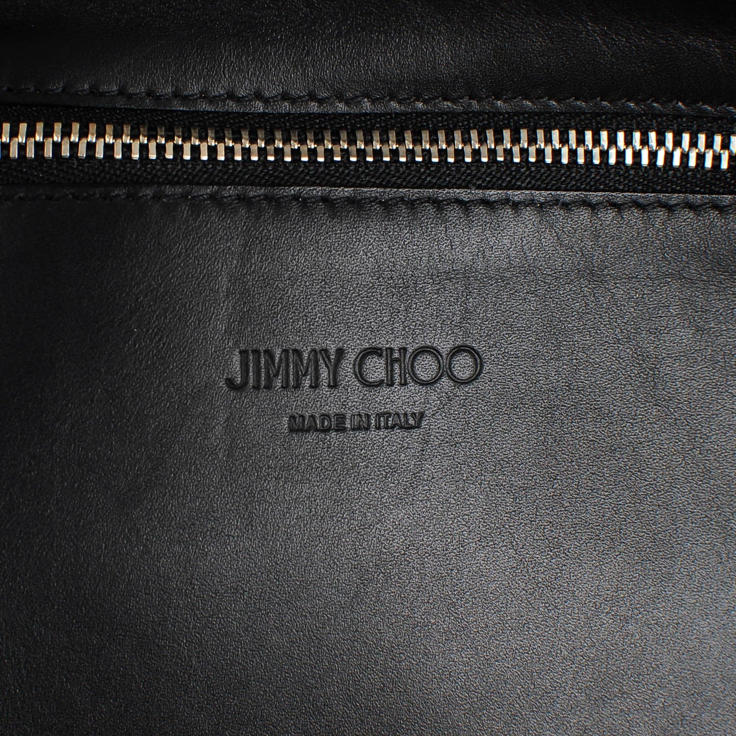 Jimmy Choo Calfskin Snakeskin Embossed Riley Tote Black 6 of 6