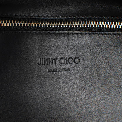 Jimmy Choo Calfskin Snakeskin Embossed Riley Tote Black 6 of 6