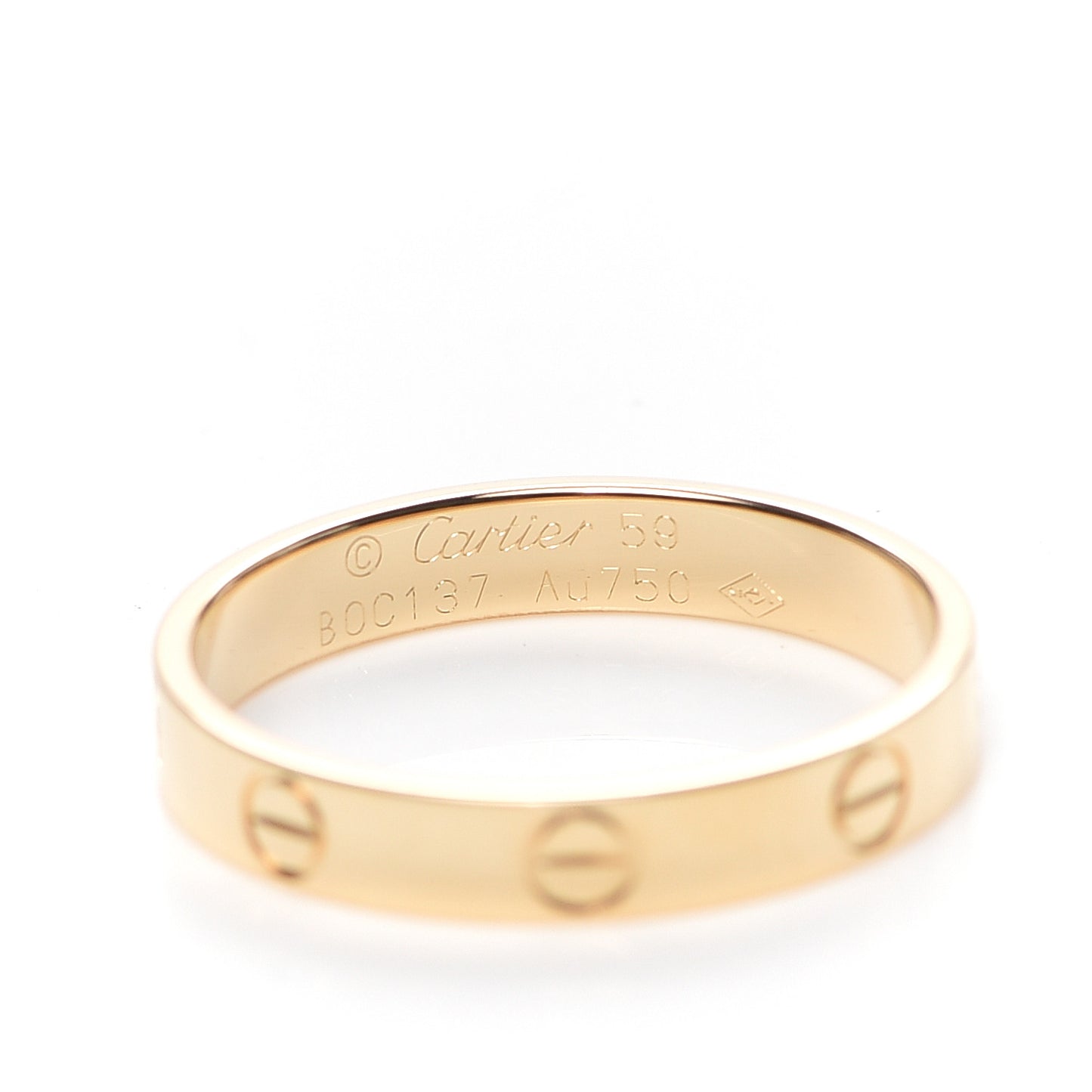 18K Yellow Gold 3.5mm LOVE Wedding Band Ring 59 8.75