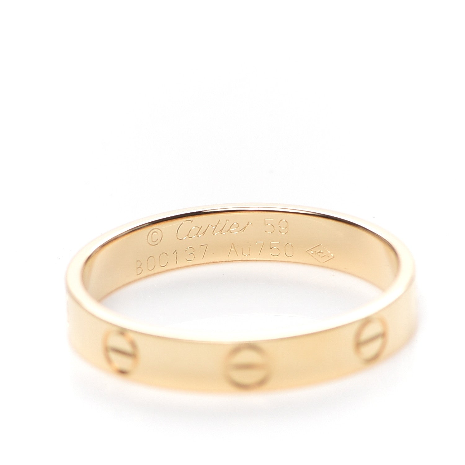 Cartier 18K Yellow Gold 3.5mm LOVE Wedding Band Ring 59 8.75 4 of 5