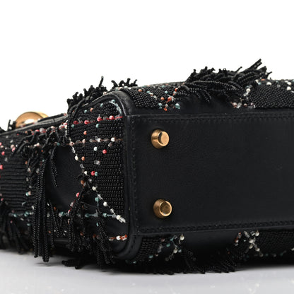 Christian Dior Lambskin Beaded Fringe Mini Lady Dior Black Multicolor 9 of 10