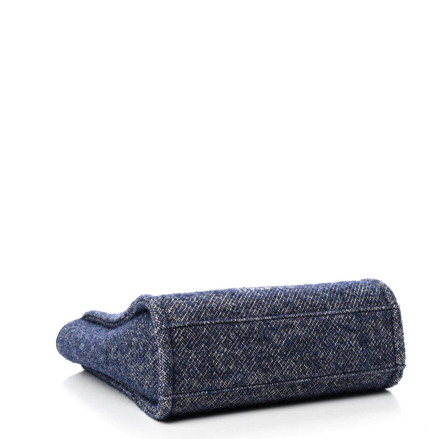 Mixed Fibers Calfskin Mini Deauville Tote Blue