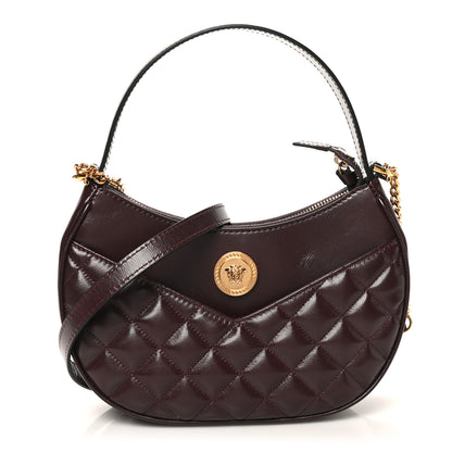 Versace Nappa Quilted Medusa Shoulder Bag Burgundy 1 of 9