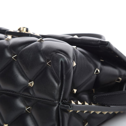 Valentino Garavani Lambskin VLTN Print Candystud Top Handle Bag Black 10 of 12