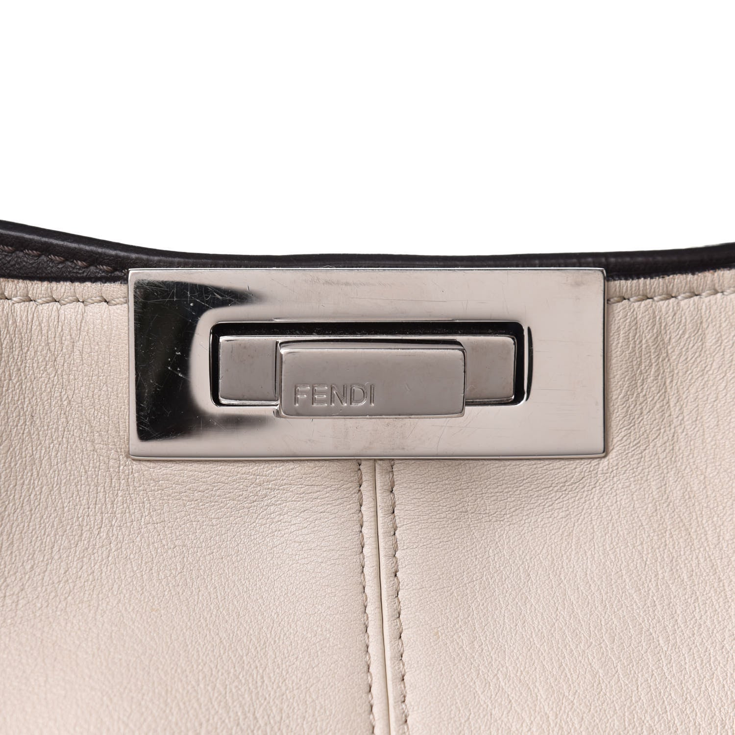 Fendi Vitello Seta Century Large Peekaboo X-Lite Latte Balena 6 of 8