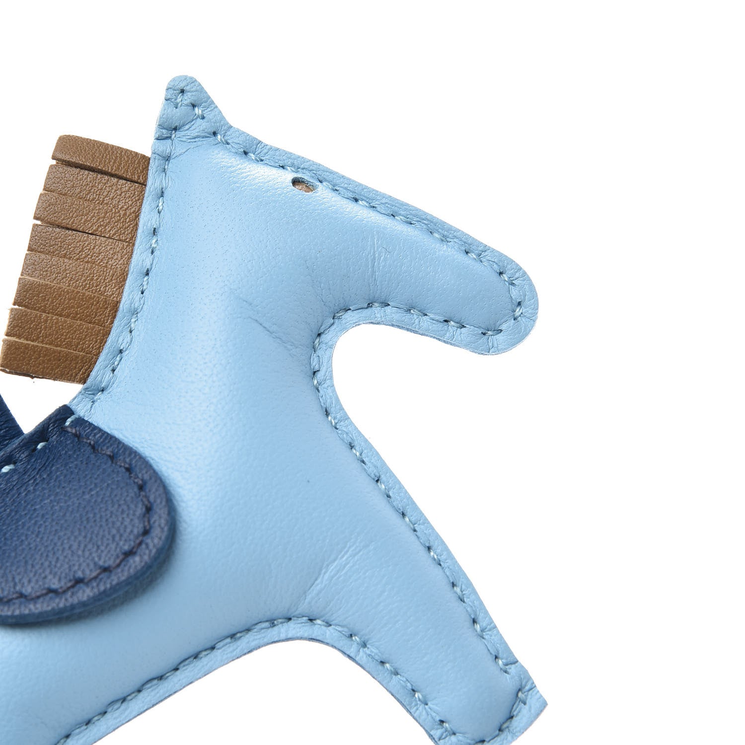 Hermes Milo Lambskin Grigri Rodeo Horse Bag Charm PM Celeste Bleu De Malte Kraft 5 of 6
