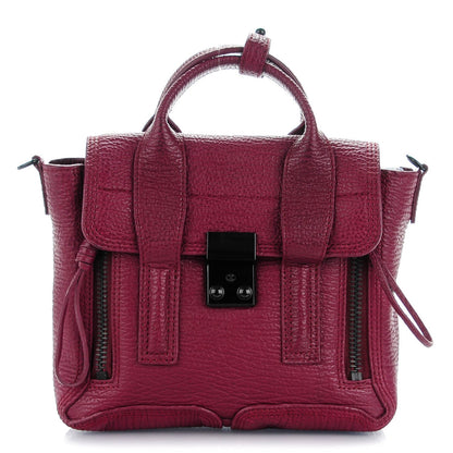 3.1 Phillip Lim 3.1 Textured Calfskin Mini Pashli Satchel Oxblood 1 of 7