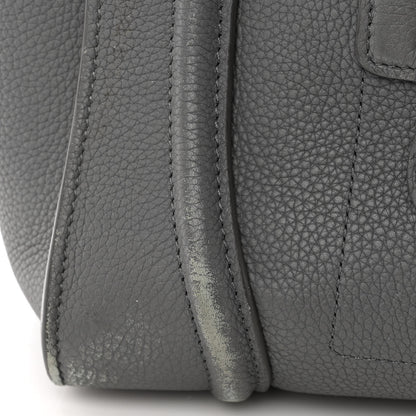 Celine Drummed Calfskin Mini Luggage Kohl 14 of 15