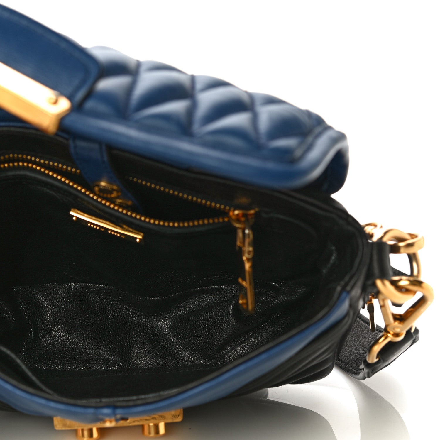 Miu Miu Nappa Matelasse Biker Shoulder Bag Inchiostro Black 5 of 10