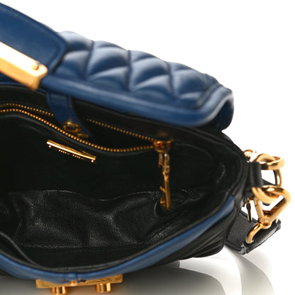 Miu Miu Nappa Matelasse Biker Shoulder Bag Inchiostro Black 5 of 10