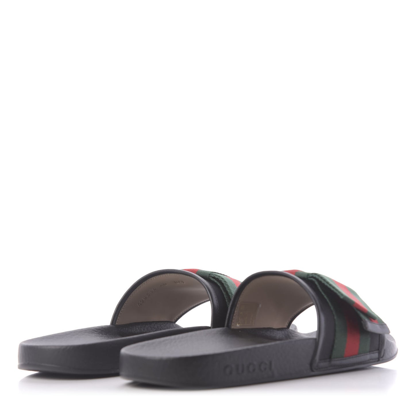 Satin Web Bow Slide Sandals 40 Black