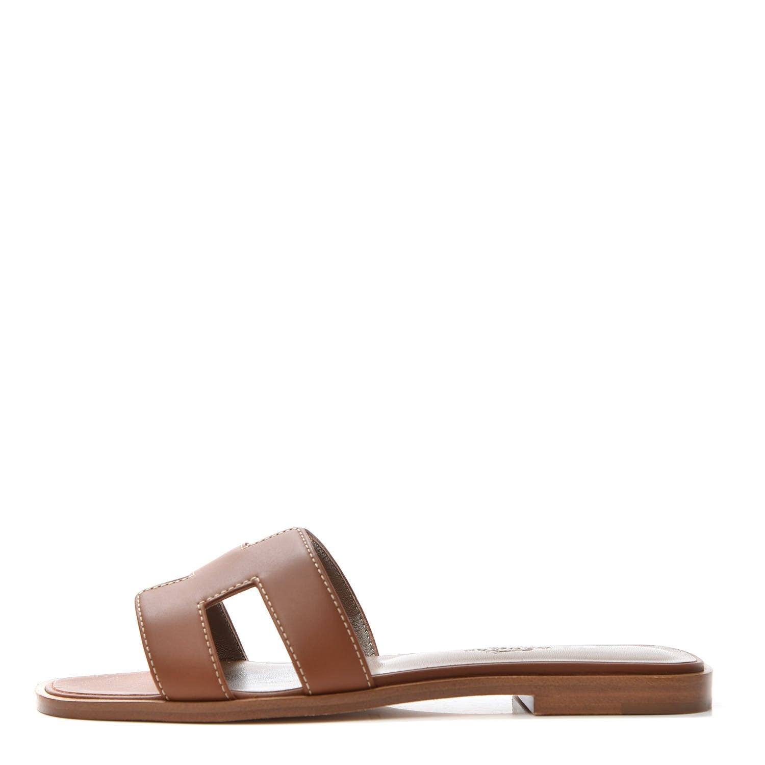 Hermes Box Calfskin Oran Sandals 35 Gold 1 of 11