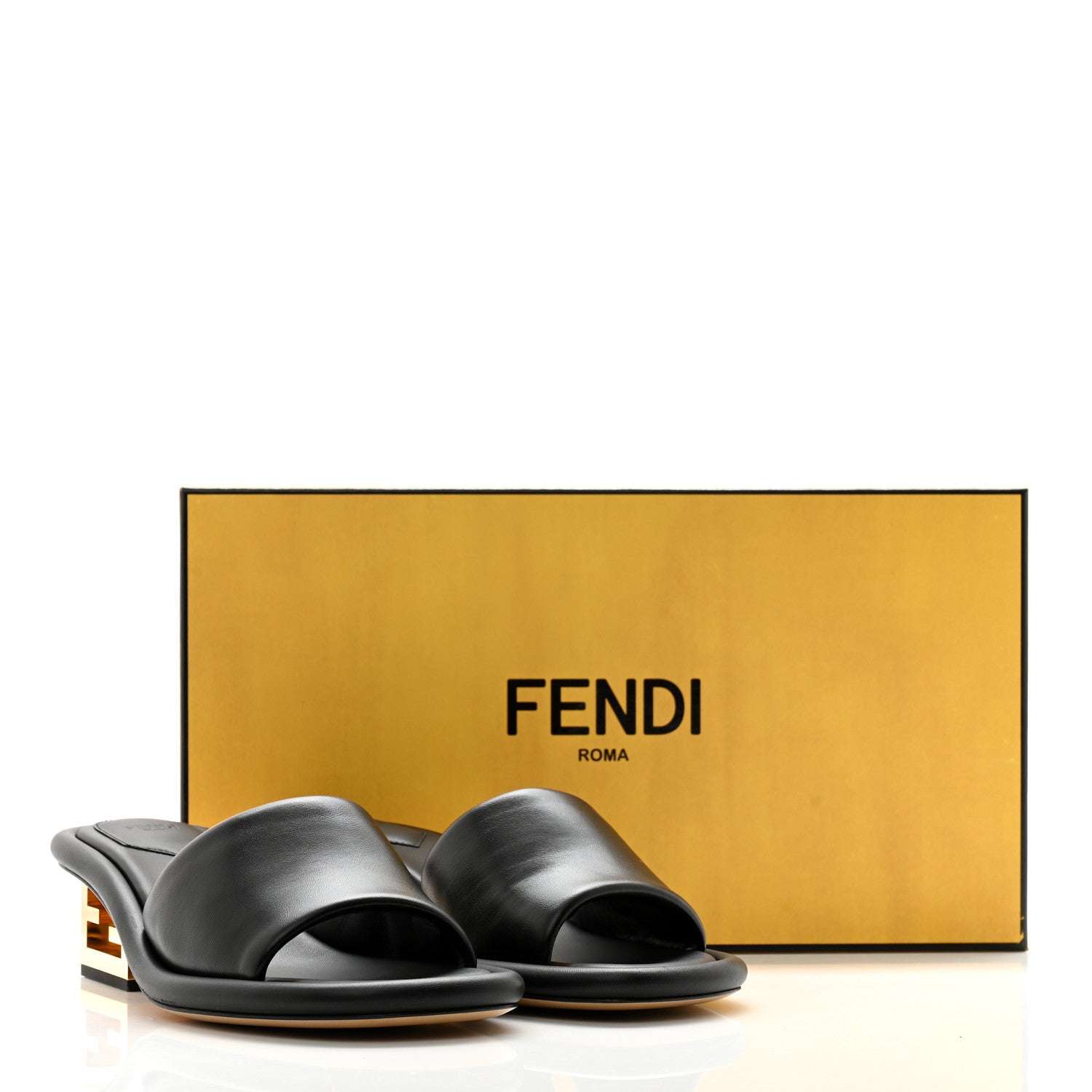 Fendi Nappa Baguette 60mm Slide Sandals 38.5 Black 8 of 8