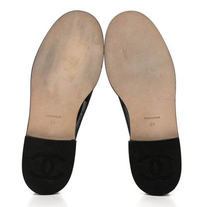 Chanel Mesh Satin CC Loafers 38 Black 5 of 6