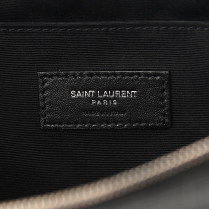 Saint Laurent Calfskin Crocodile Embossed Monogram Belt Bag Black 6 of 11