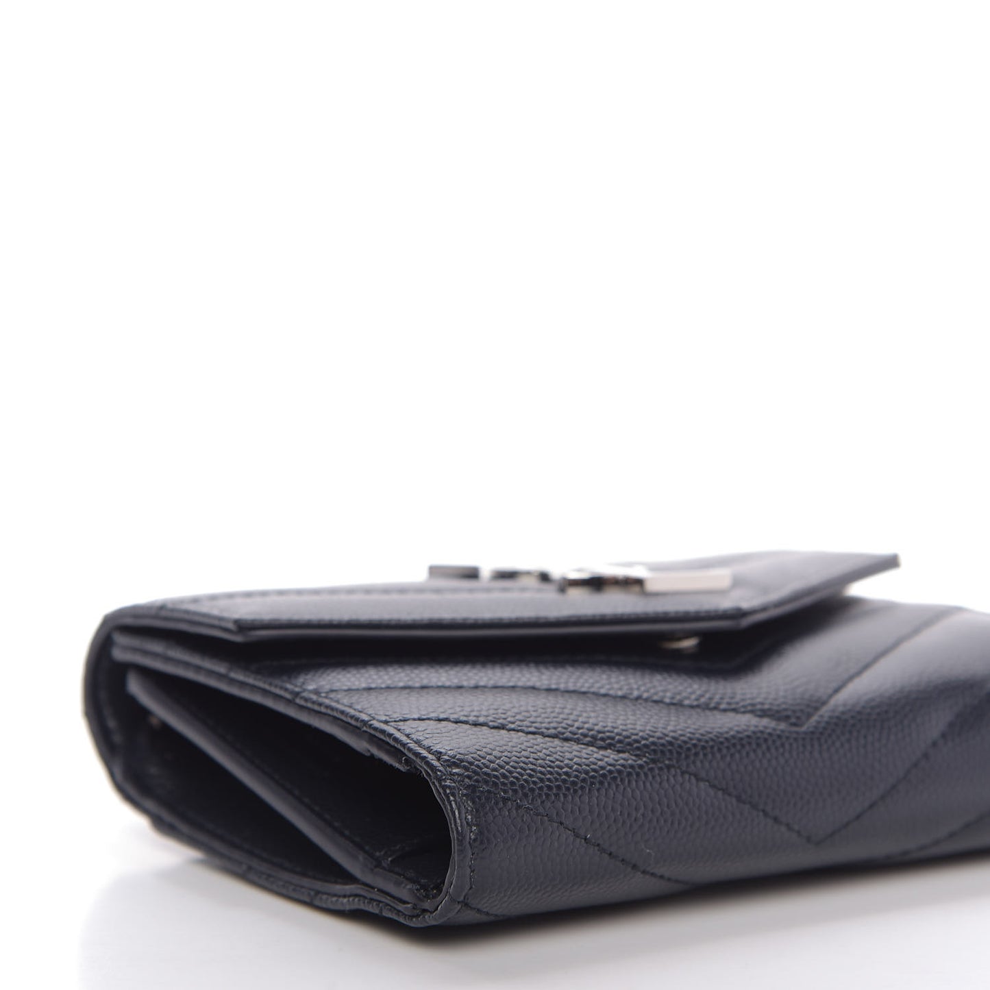 Grain De Poudre Matelasse Chevron Small Monogram Envelope Wallet Navy