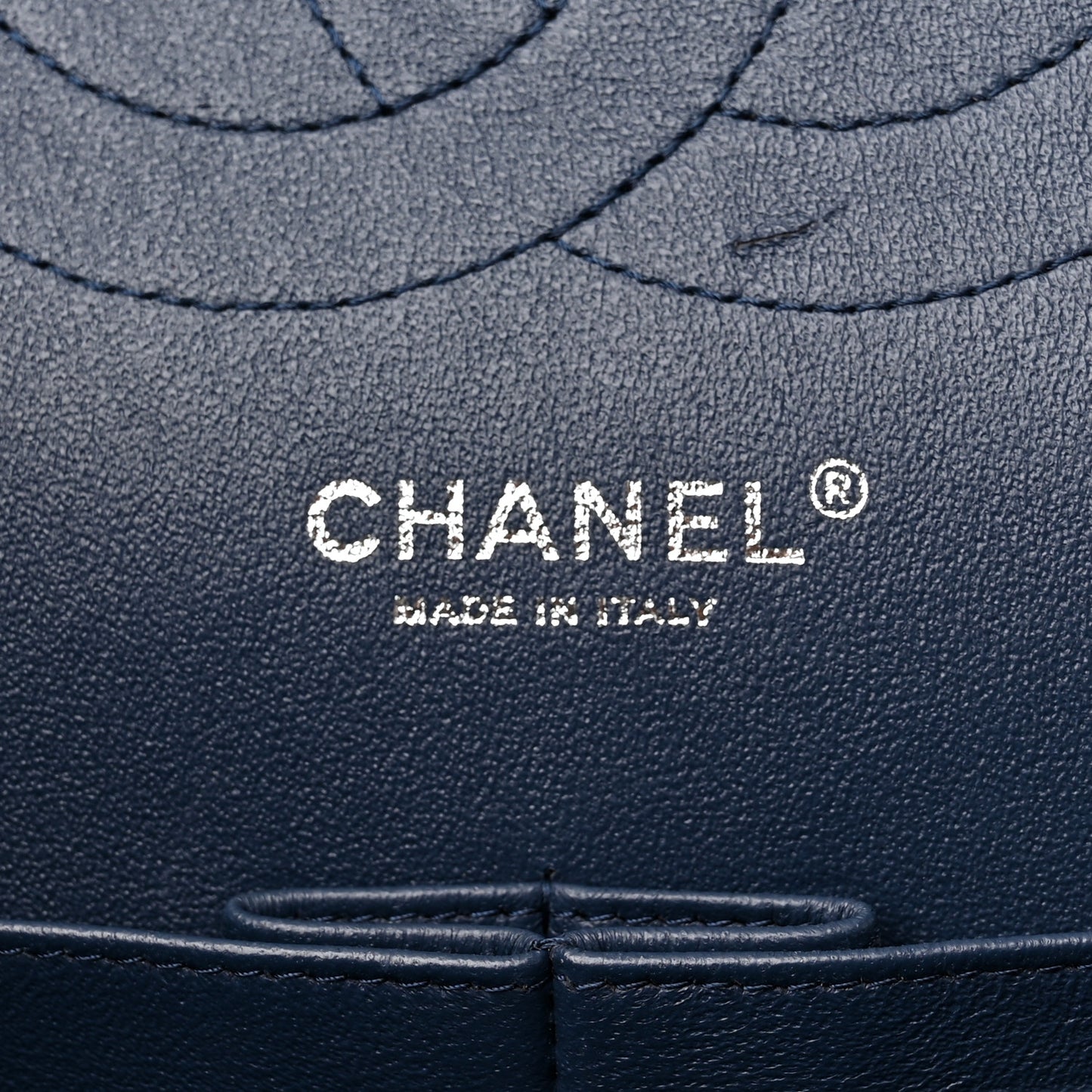 Patent Quilted Jumbo Double Flap Navy
