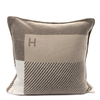 Hermes Wool Cashmere H Riviera Pillow Seigle 1 of 3