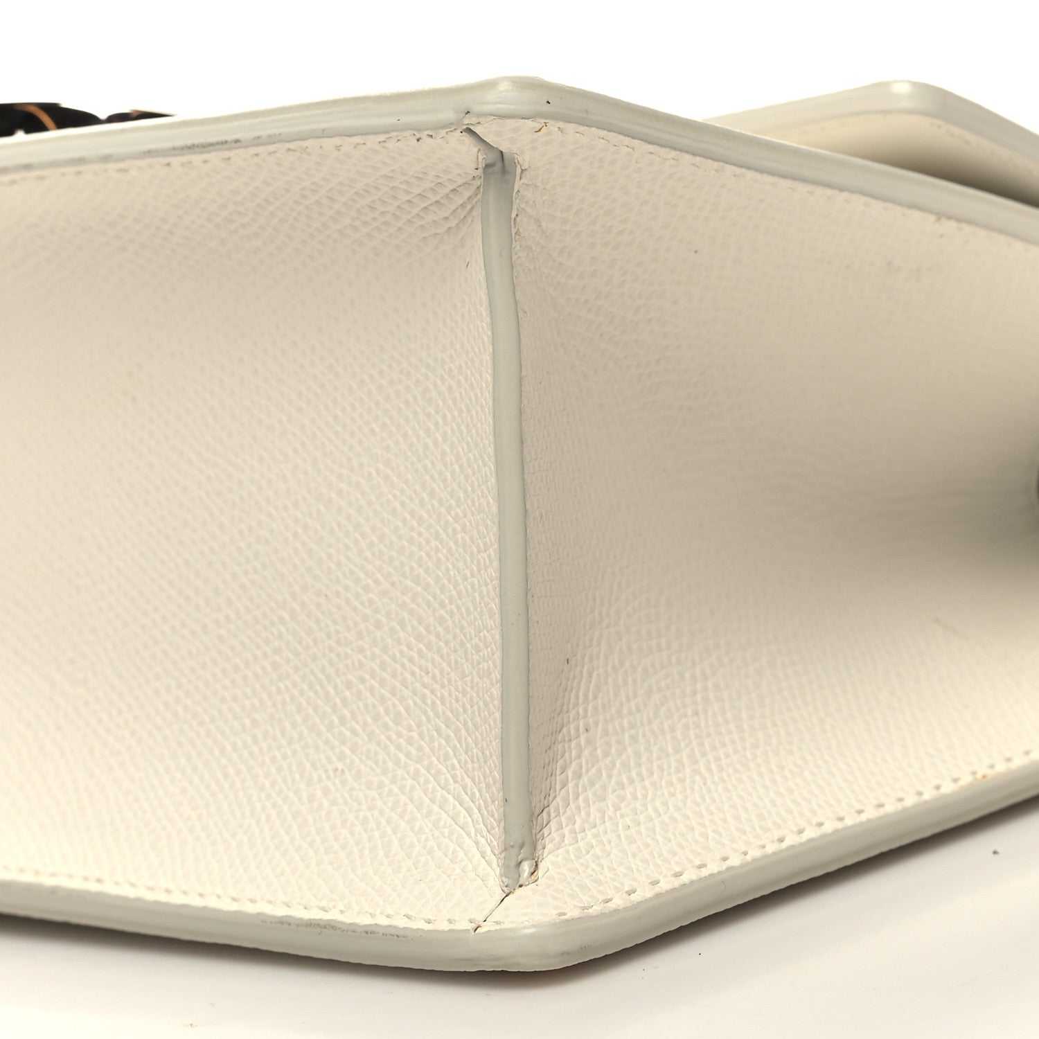 Christian Dior Grained Calfskin 30 Montaigne Chain Flap Bag White 9 of 13