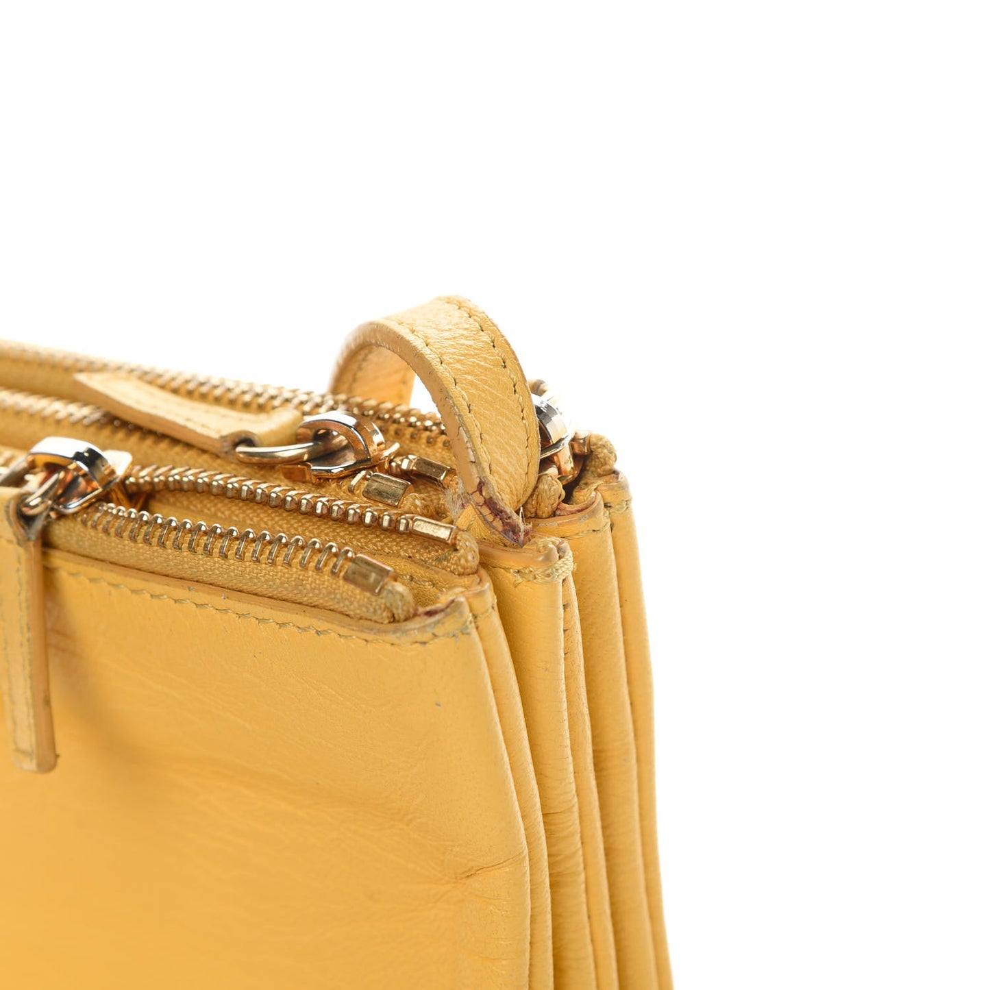Lambskin Small Trio Crossbody Bag Fluo Yellow