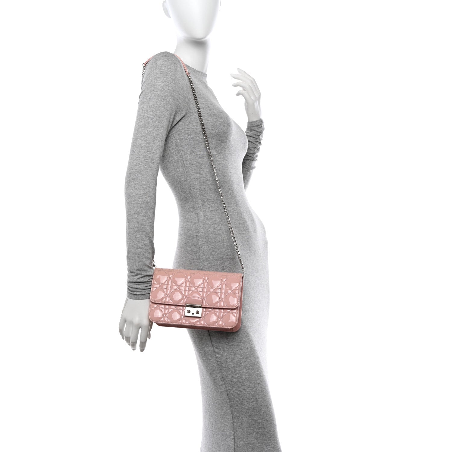Christian Dior Patent Cannage Miss Dior Promenade Pouch Pink 2 of 10