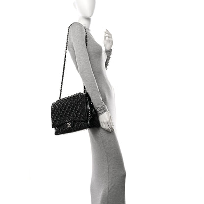 Chanel Patent Quilted Maxi Double Flap Black 2 of 10