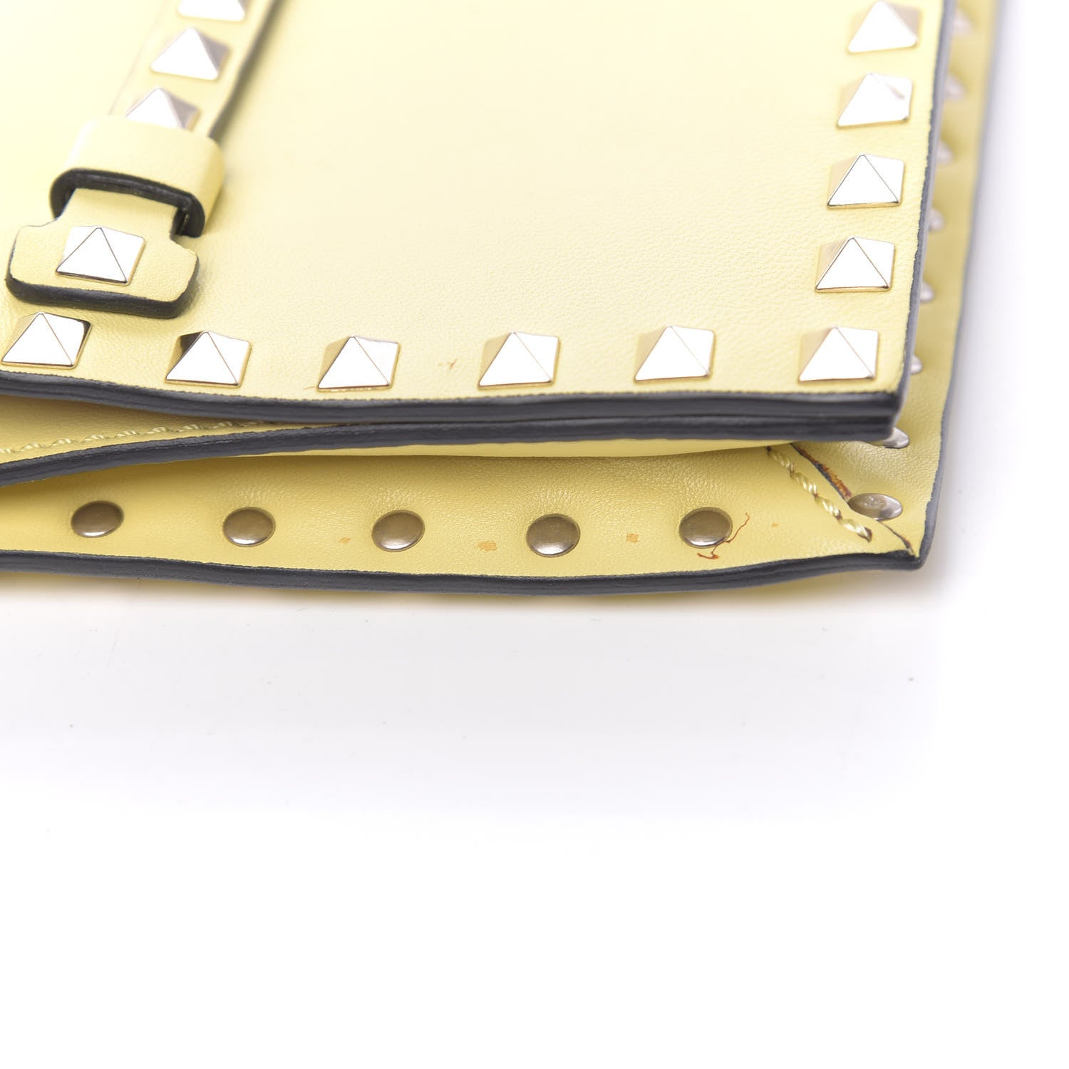 Valentino Garavani Nappa Small Rockstud Wristlet Clutch Light Yellow 11 of 12