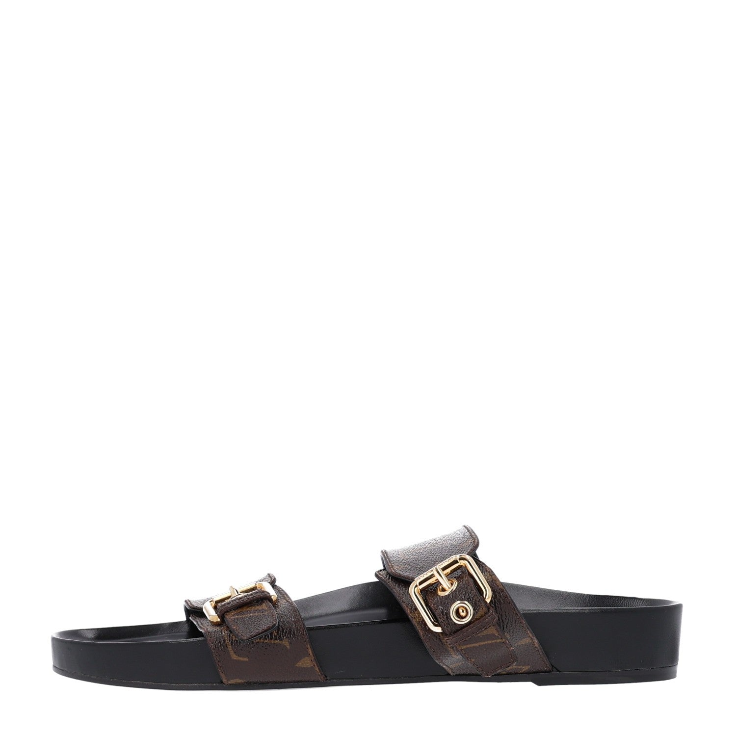 Louis Vuitton Monogram Bom Dia Mule Sandals 40 Black 1 of 11