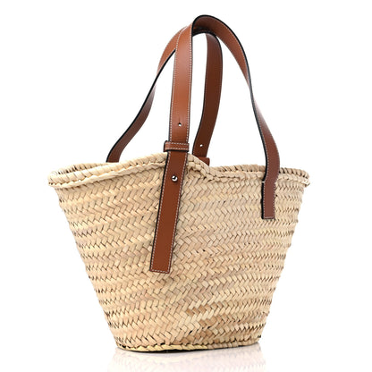Loewe Raffia Small Basket Tote Bag Natural Tan 3 of 9