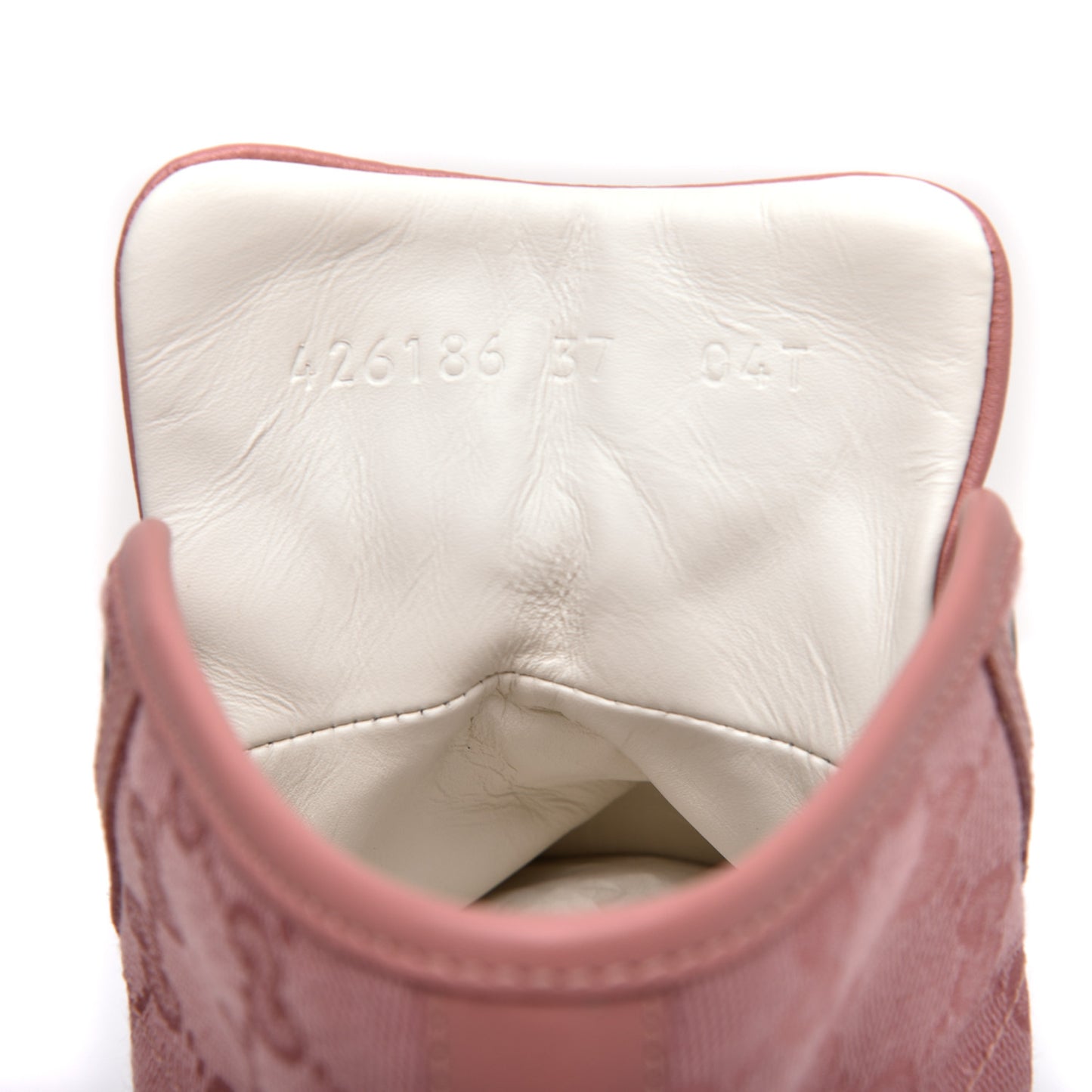 Monogram Womens High Top Sneakers 37 Pink Soft Pink