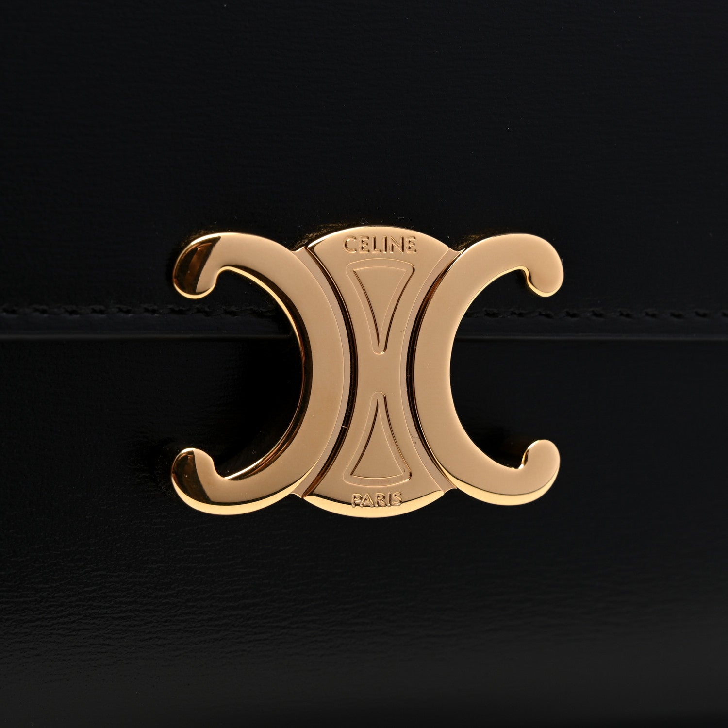 Celine Shiny Calfskin Long Triomphe Wallet Black 7 of 11