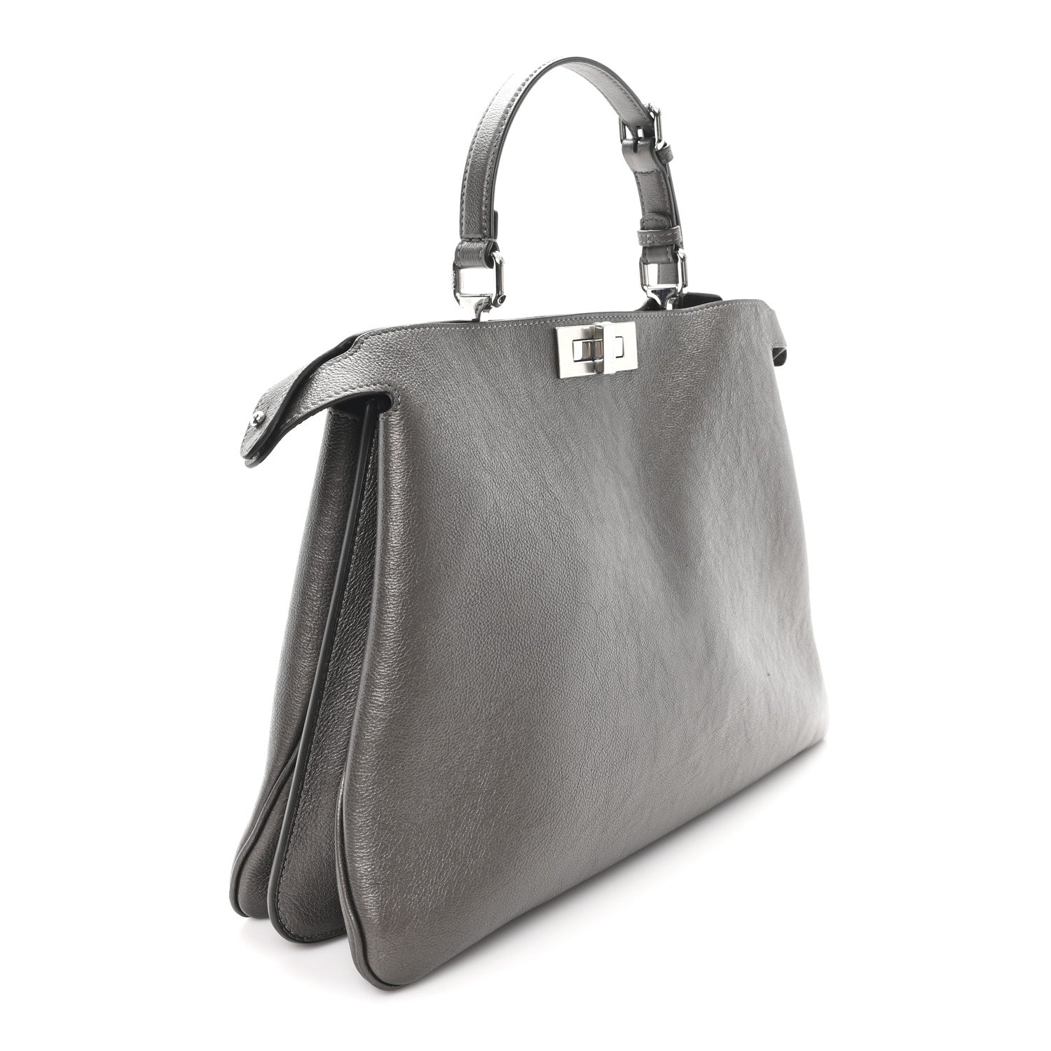 Fendi Metallic Vitello Large Soft Peekaboo Tortora 3 of 11