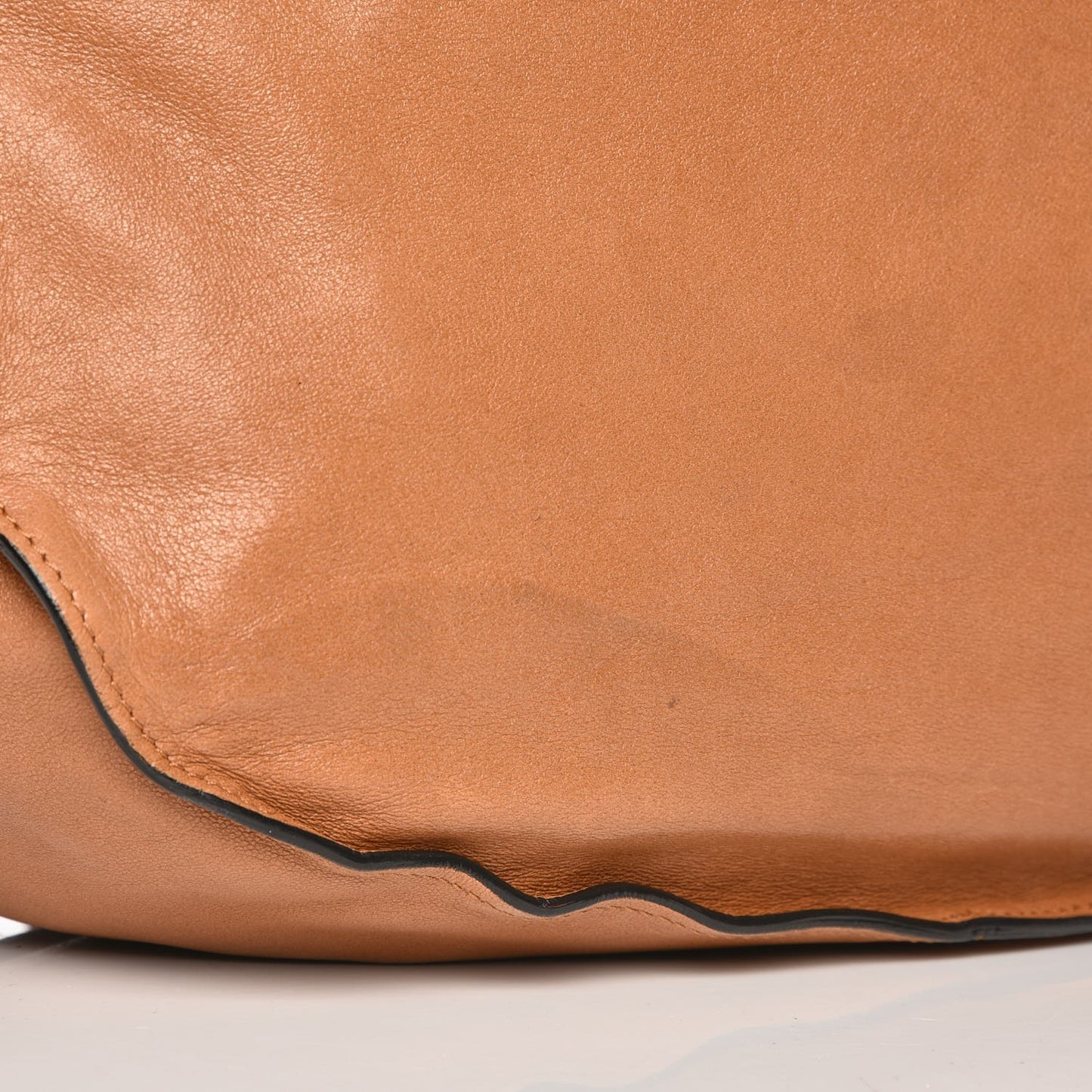 Calfskin Perforated Large Marcie Hobo Tan
